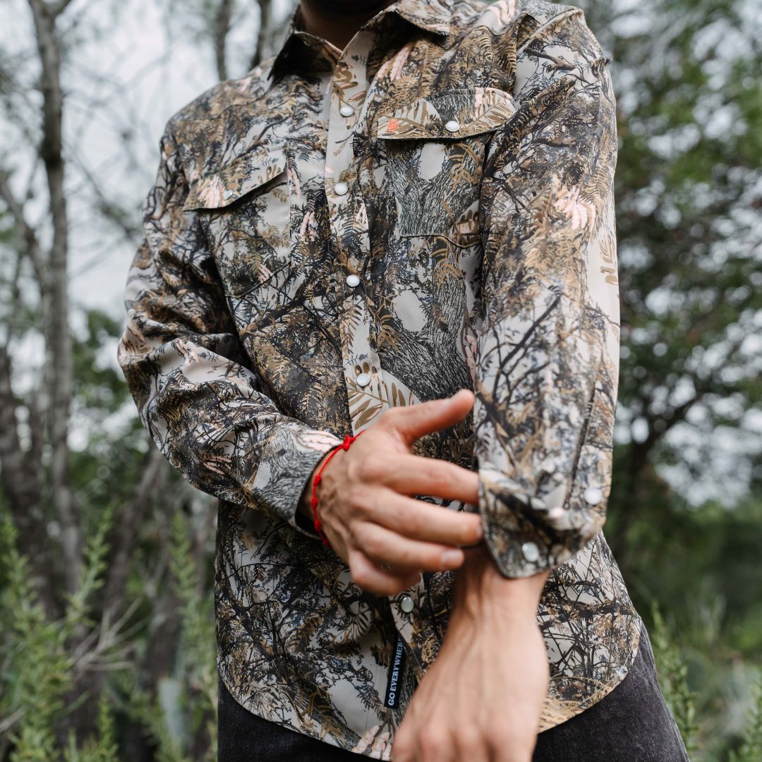 Mesquite Camo Western Pearl Snap Shirt – Raised by Coyotes Wholesale