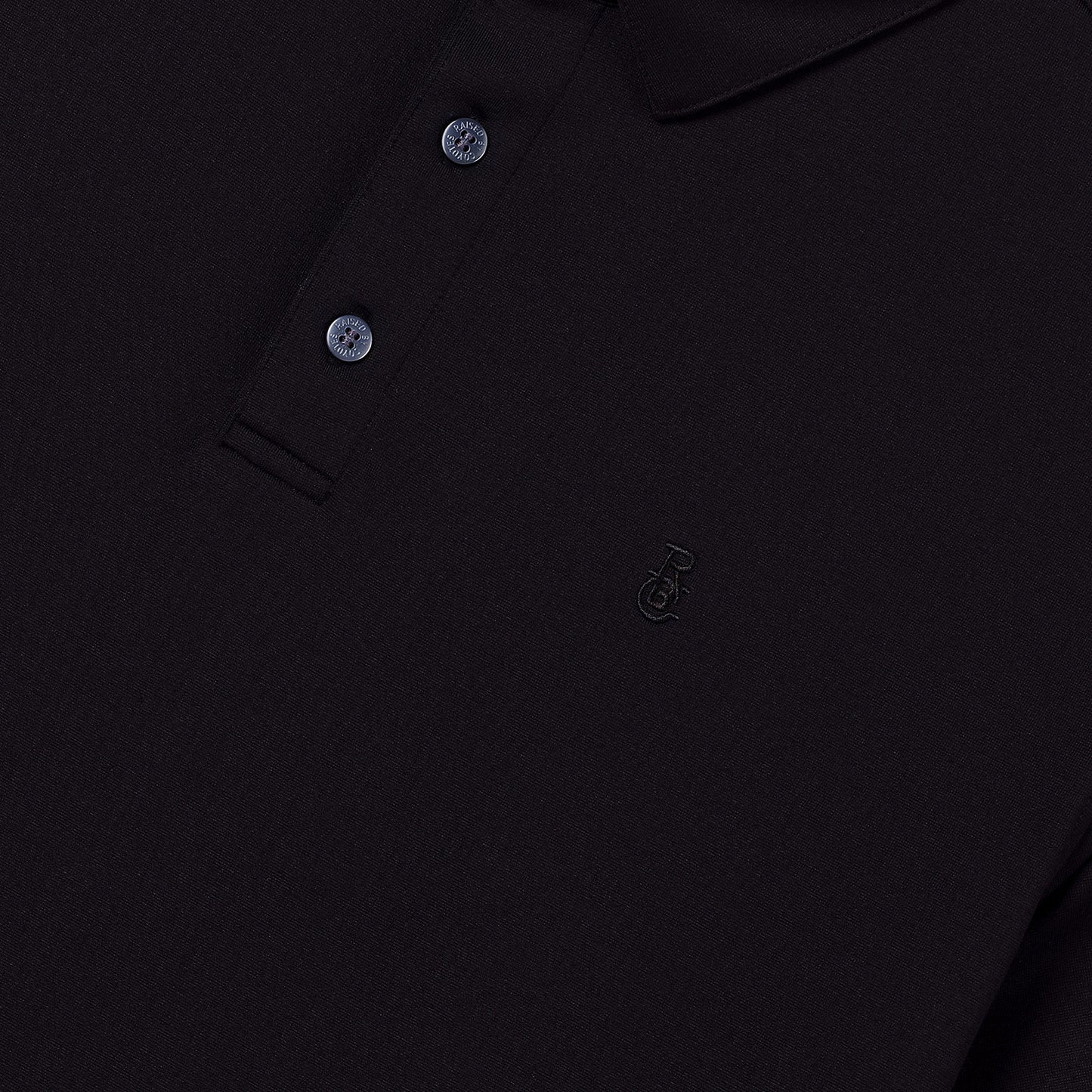 Black Cotton Blend Polo