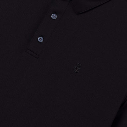 Black Cotton Blend Polo