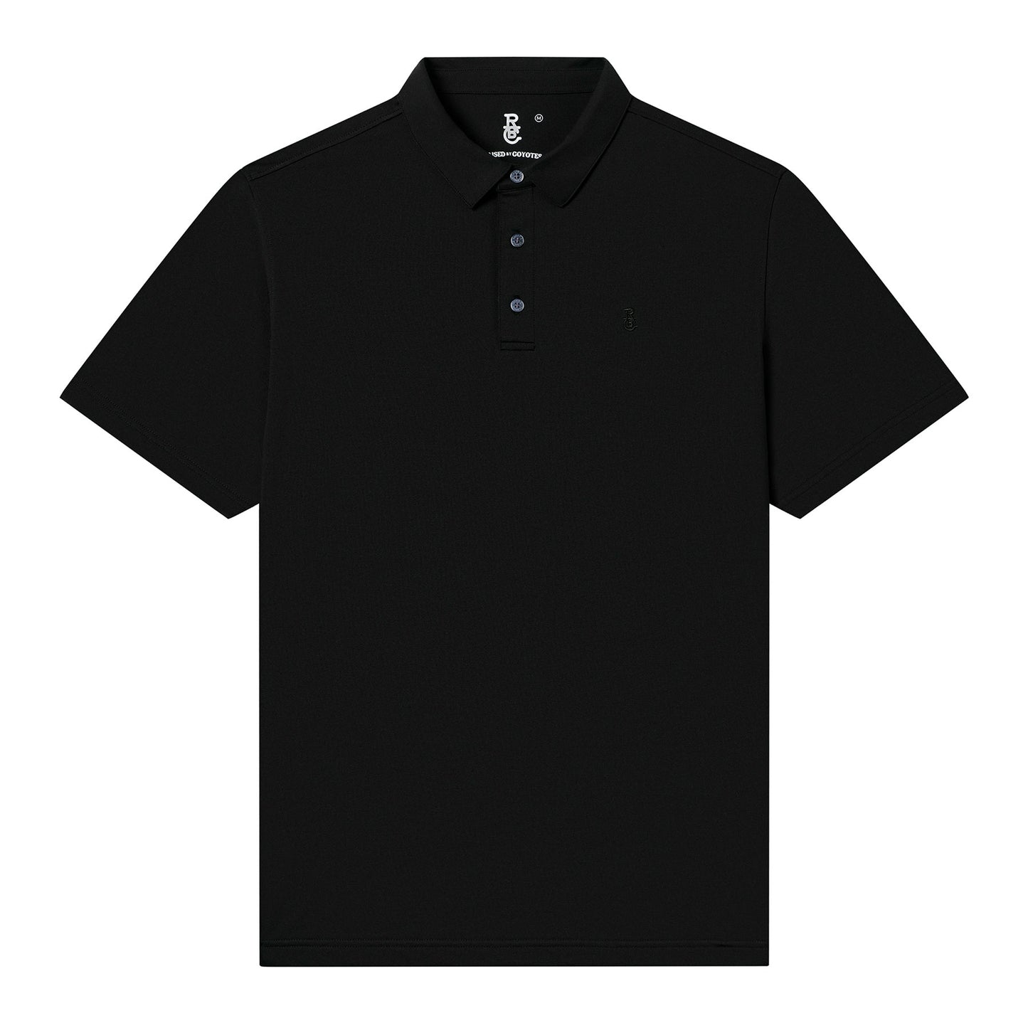 Black Cotton Blend Polo