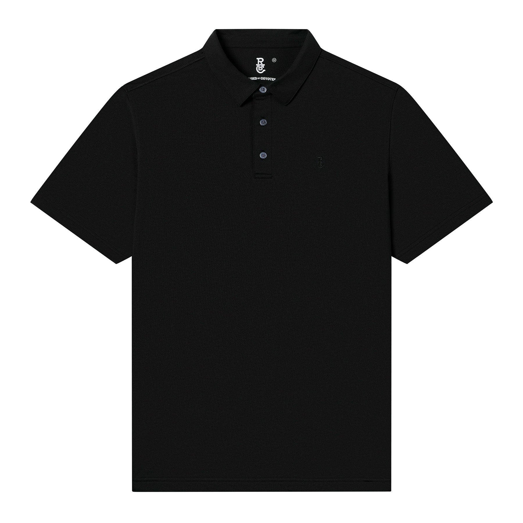 Black Cotton Blend Polo