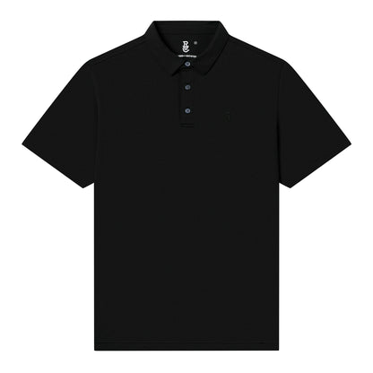 Black Cotton Blend Polo