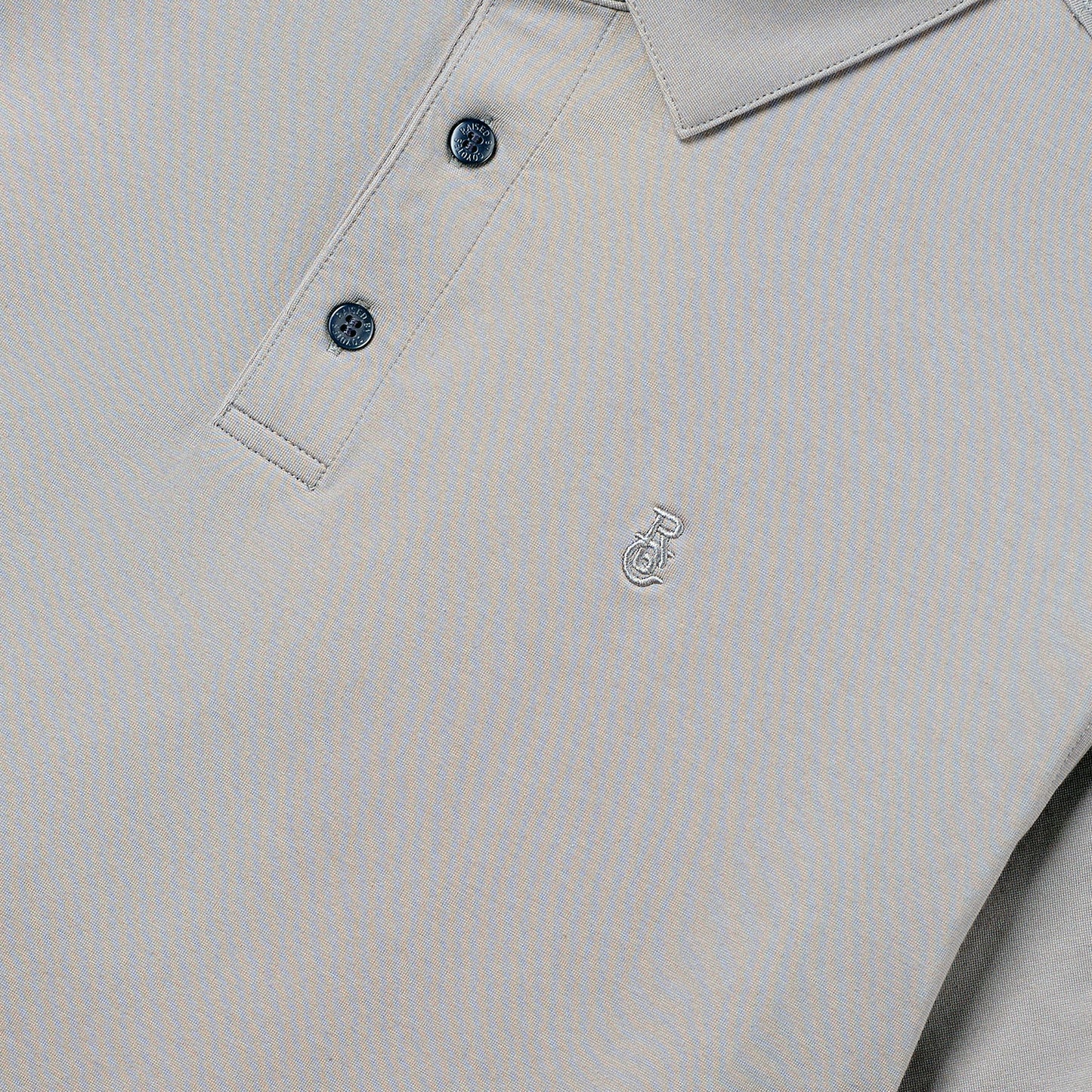 Gray Cotton Blend Polo