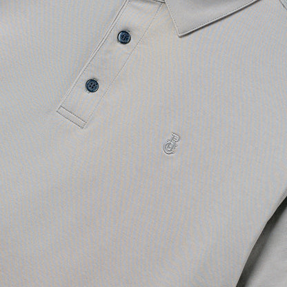 Gray Cotton Blend Polo