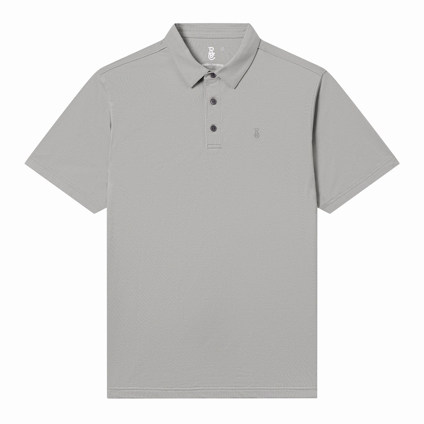 Gray Cotton Blend Polo