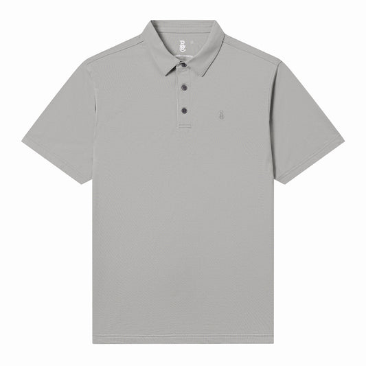 Gray Cotton Blend Polo
