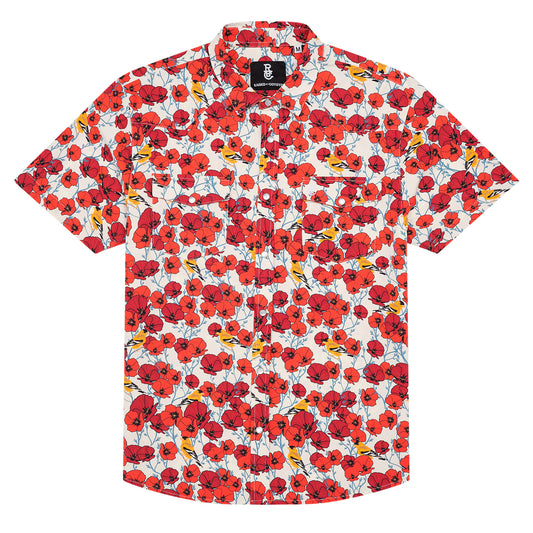Red Poppy Pearl Snap