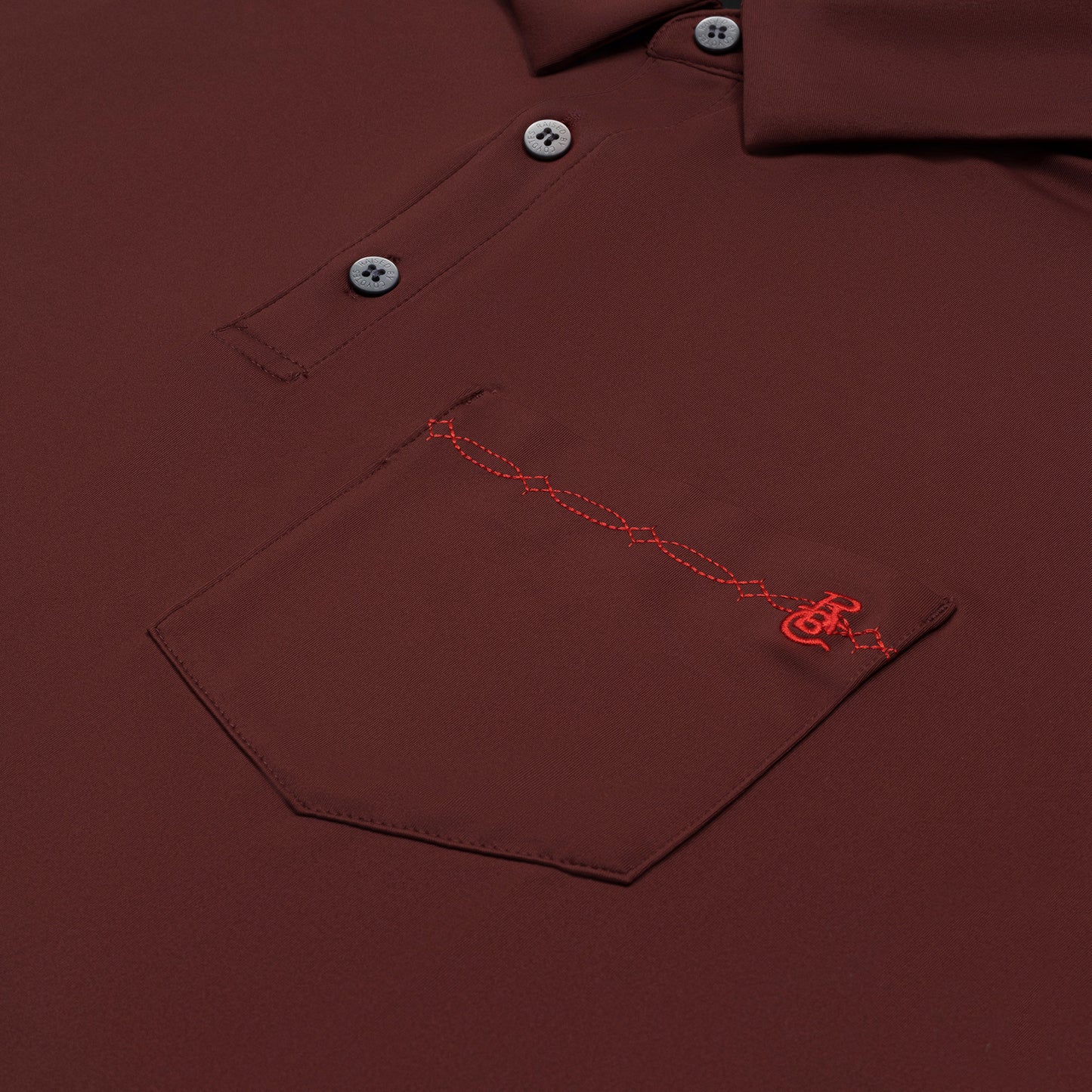 Texas Maroon Bootstitch Pocket Polo