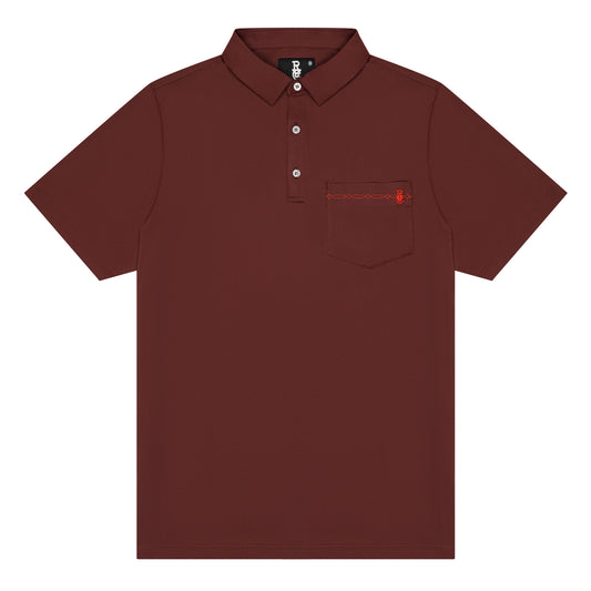 Texas Maroon Bootstitch Pocket Polo